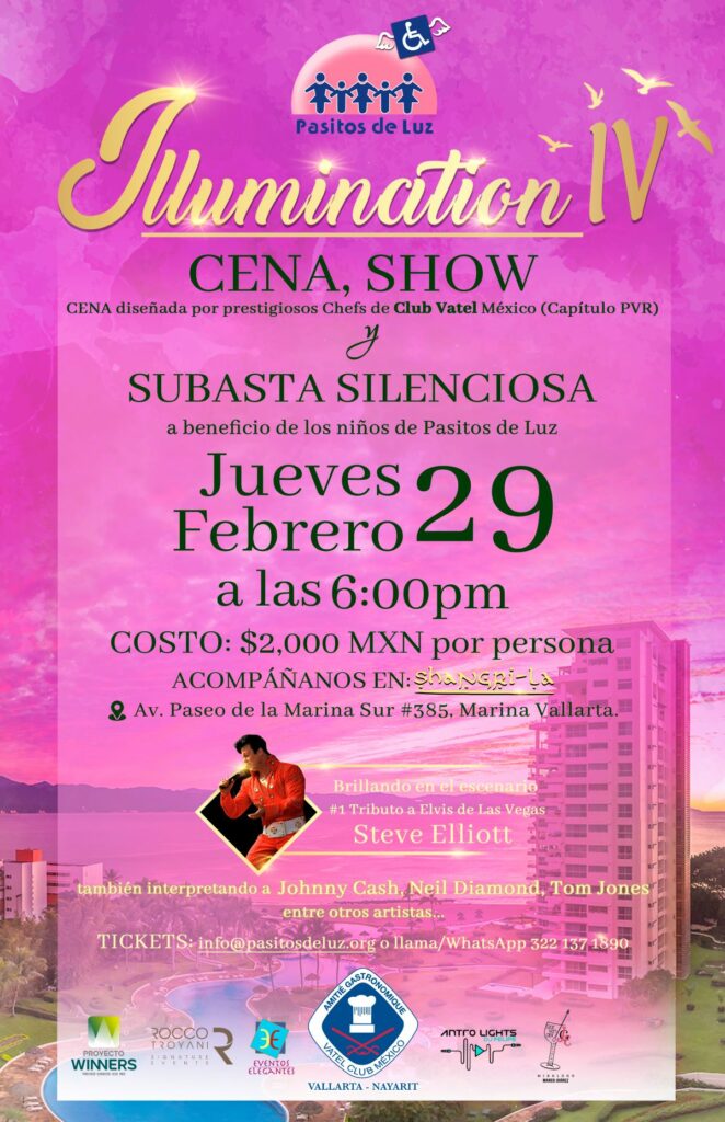 Illumination IV Cena y Show Febrero 29 Pasitos de Luz Puerto Vallarta donar